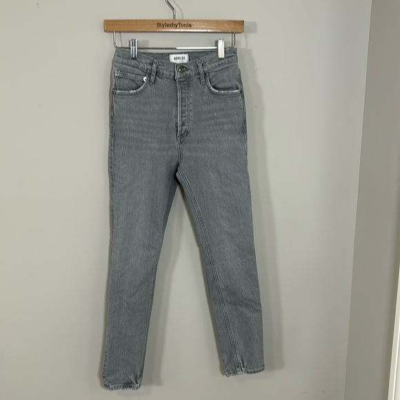 AGOLDE Nico High Rise Skinny Jeans Grey Sz 24 Organic Cotton Stretch NEW - Picture 3 of 15